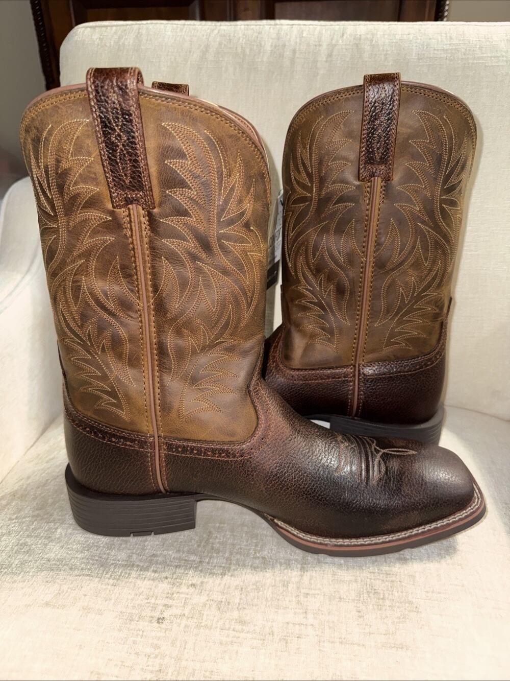 Ariat Sport Western Square Toe Cowboy Boot Men's Size 10.5 D Fiddle Brown NIB